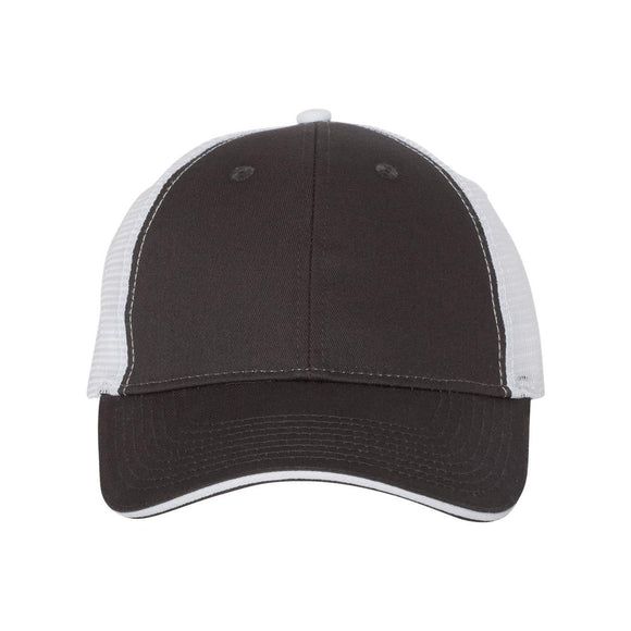 S102 Valucap Sandwich Trucker Cap Charcoal/ White