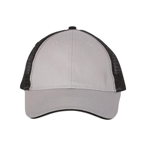 S102 Valucap Sandwich Trucker Cap Grey/ Black