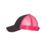 S102 Valucap Sandwich Trucker Cap Charcoal/ Neon Pink