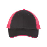 S102 Valucap Sandwich Trucker Cap Charcoal/ Neon Pink