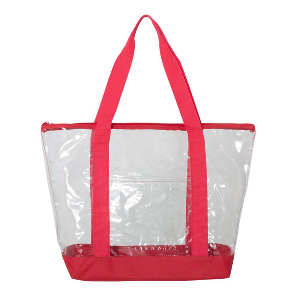 7009 Liberty Bags Clear Boat Tote Red