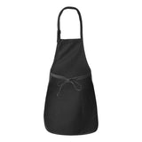 Q4350 Q-Tees Full-Length Apron with Pockets Black