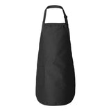 Q4350 Q-Tees Full-Length Apron with Pockets Black