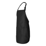 Q4350 Q-Tees Full-Length Apron with Pockets Black