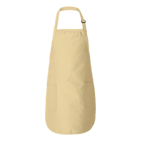 Q4350 Q-Tees Full-Length Apron with Pockets Natural