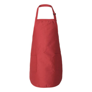 Q4350 Q-Tees Full-Length Apron with Pockets Red