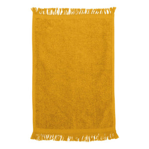 T100 Q-Tees Fringed Fingertip Towel Gold