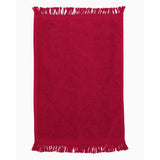 T100 Q-Tees Fringed Fingertip Towel Red