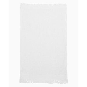 T100 Q-Tees Fringed Fingertip Towel White