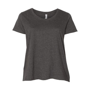 3804 LAT Curvy Collection Women's Scoop Neck Premium Jersey Tee Vintage Smoke