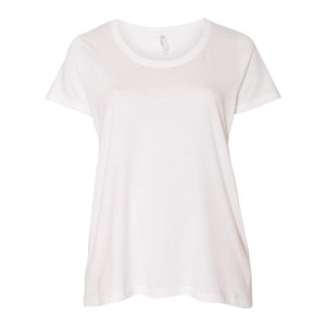 3804 LAT Curvy Collection Women's Scoop Neck Premium Jersey Tee White