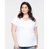 3804 LAT Curvy Collection Women's Scoop Neck Premium Jersey Tee White