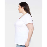 3804 LAT Curvy Collection Women's Scoop Neck Premium Jersey Tee White