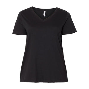 3807 LAT Curvy Collection Women's Premium Jersey V-Neck Tee Black