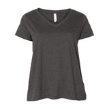 3807 LAT Curvy Collection Women's Premium Jersey V-Neck Tee Vintage Smoke