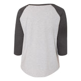 3830 LAT Curvy Collection Women's Baseball Three-Quarter Sleeve Tee Vintage Heather/ Vintage Smoke