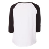 3830 LAT Curvy Collection Women's Baseball Three-Quarter Sleeve Tee White/ Black