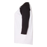 3830 LAT Curvy Collection Women's Baseball Three-Quarter Sleeve Tee White/ Black