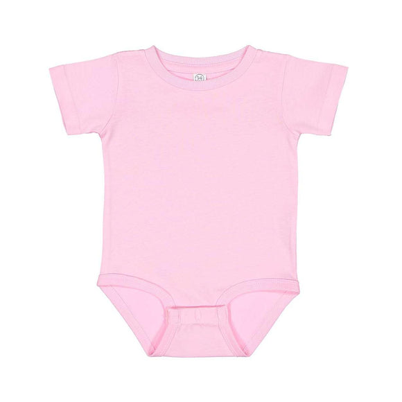 4480 Rabbit Skins Infant Premium Jersey Short Sleeve Bodysuit Pink