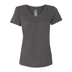 42VT Hanes Perfect-T Women’s Triblend V-Neck T-Shirt Slate Triblend