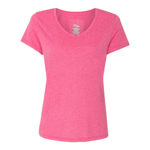 42VT Hanes Perfect-T Women’s Triblend V-Neck T-Shirt Jazzberry Pink Triblend