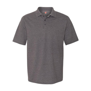 055P Hanes Piqué Polo Charcoal Heather