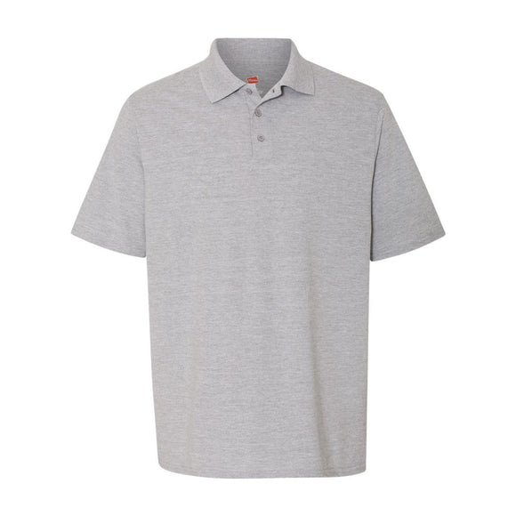 055P Hanes Piqué Polo Light Steel