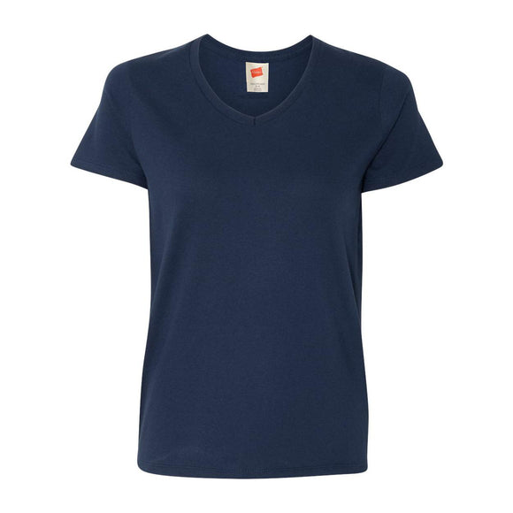 5780 Hanes Essential-T Women’s V-Neck T-Shirt Navy