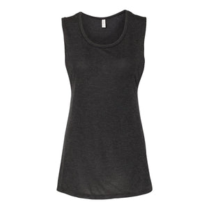 8803 BELLA + CANVAS Women's Flowy Scoop Muscle Tank Black Heather