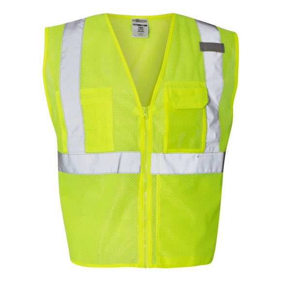 1532-1533 Kishigo Clear ID Vest with Zipper Closure Lime