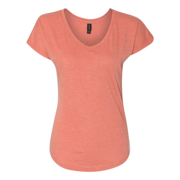 6750VL Anvil Women’s Triblend V-Neck T-Shirt Heather Bronze