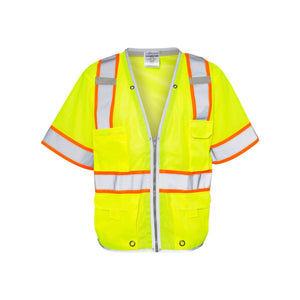 1550-1551 Kishigo Premium Brilliant Series® Heavy Duty Class 3 Vest Lime