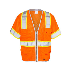 1550-1551 Kishigo Premium Brilliant Series® Heavy Duty Class 3 Vest Orange