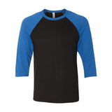 3200 BELLA + CANVAS Three-Quarter Sleeve Baseball Tee Black/ True Royal