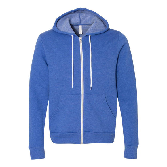 3739 BELLA + CANVAS Sponge Fleece Full-Zip Hoodie Heather True Royal