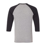 601RR JERZEES Triblend Three-Quarter Raglan Baseball T-Shirt Oxford/ Black