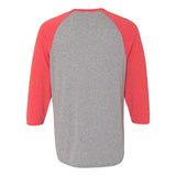 601RR JERZEES Triblend Three-Quarter Raglan Baseball T-Shirt Oxford/ Fiery Red Heather