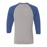 601RR JERZEES Triblend Three-Quarter Raglan Baseball T-Shirt Oxford/ True Blue Heather