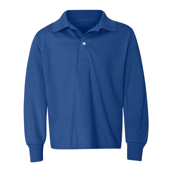 437YLR JERZEES SpotShield™ Youth Long Sleeve Polo Royal