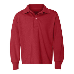 437YLR JERZEES SpotShield™ Youth Long Sleeve Polo True Red