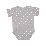 4400 Rabbit Skins Infant Baby Rib Bodysuit Heather/ White Dot