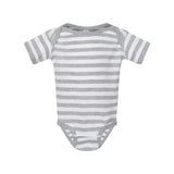 4400 Rabbit Skins Infant Baby Rib Bodysuit Heather/ White Stripe