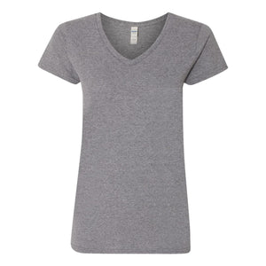 5V00L Gildan Heavy Cotton™ Women’s V-Neck T-Shirt Graphite Heather