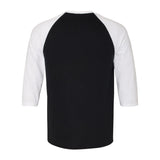 6755 Anvil Triblend Raglan Three-Quarter Sleeve T-Shirt Black/ White