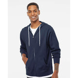 AFX90UNZ Independent Trading Co. Lightweight Full-Zip Hooded Sweatshirt Slate Blue