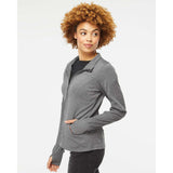 EXP60PAZ Independent Trading Co. Women's Poly-Tech Full-Zip Track Jacket Gunmetal Heather