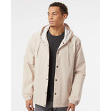 EXP95NB Independent Trading Co. Water-Resistant Hooded Windbreaker Classic Khaki