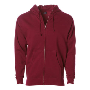 IND4000Z Independent Trading Co. Heavyweight Full-Zip Hooded Sweatshirt Cardinal