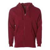 IND4000Z Independent Trading Co. Heavyweight Full-Zip Hooded Sweatshirt Cardinal