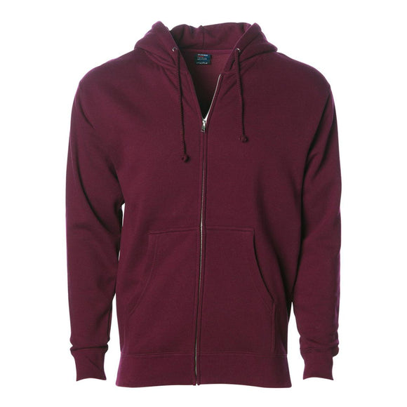 IND4000Z Independent Trading Co. Heavyweight Full-Zip Hooded Sweatshirt Maroon